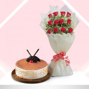 Combo With Cake and Flower